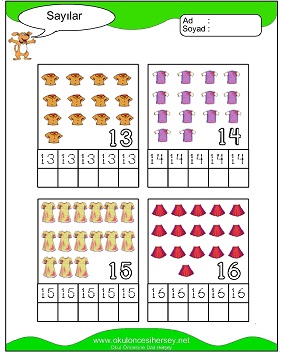 okul öncesi 1 sayısı çizgi çalışması